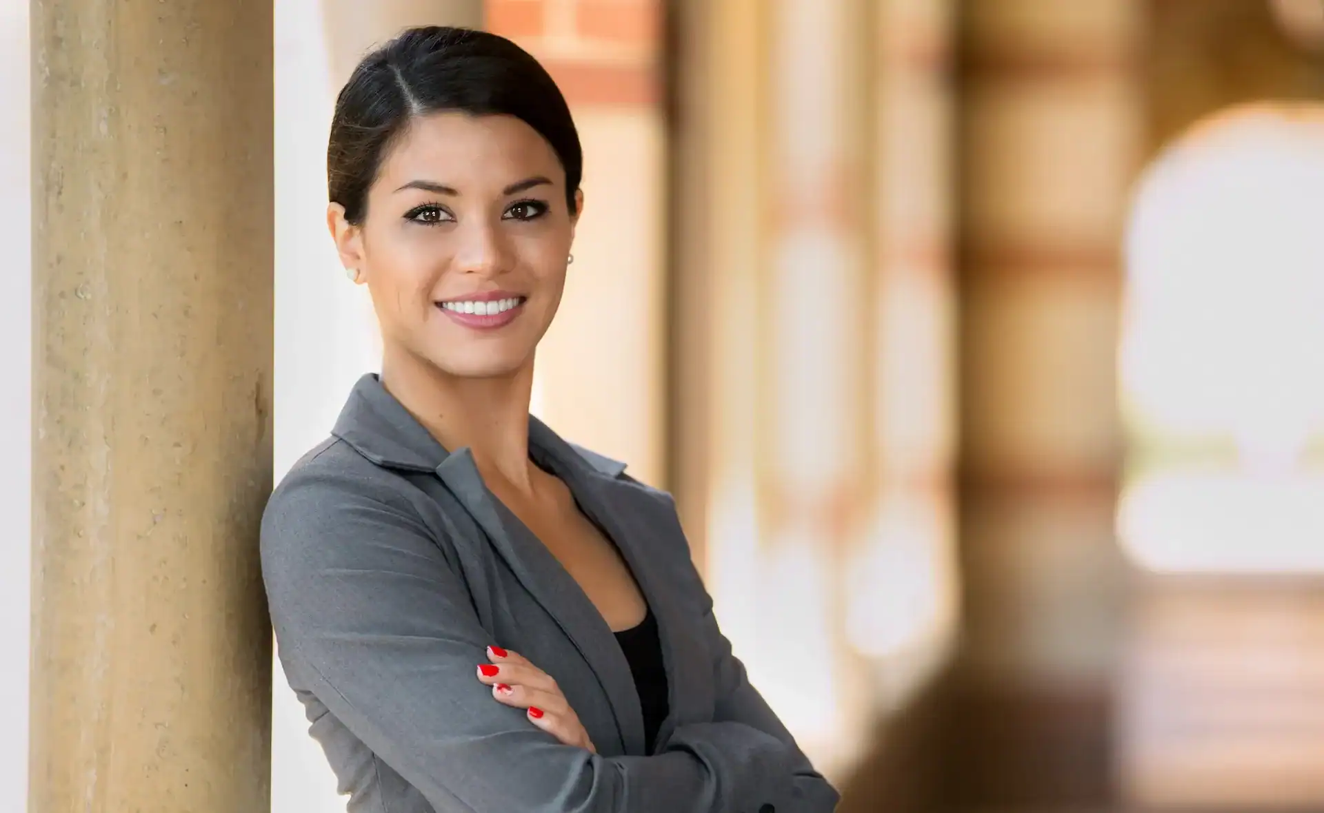 business woman smiling