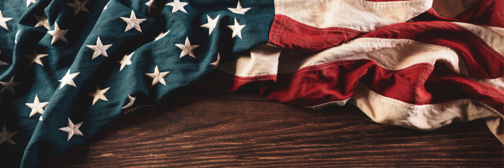 usa flag on table
