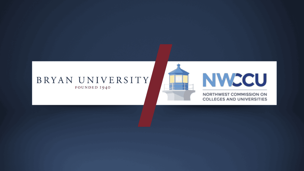 Bryan University and NWCCU accreditation logos side by side.