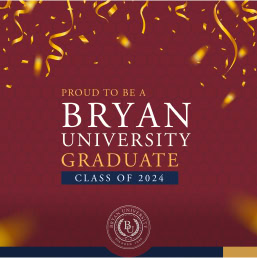 Bryan University graduation celebration graphic, Class of 2024