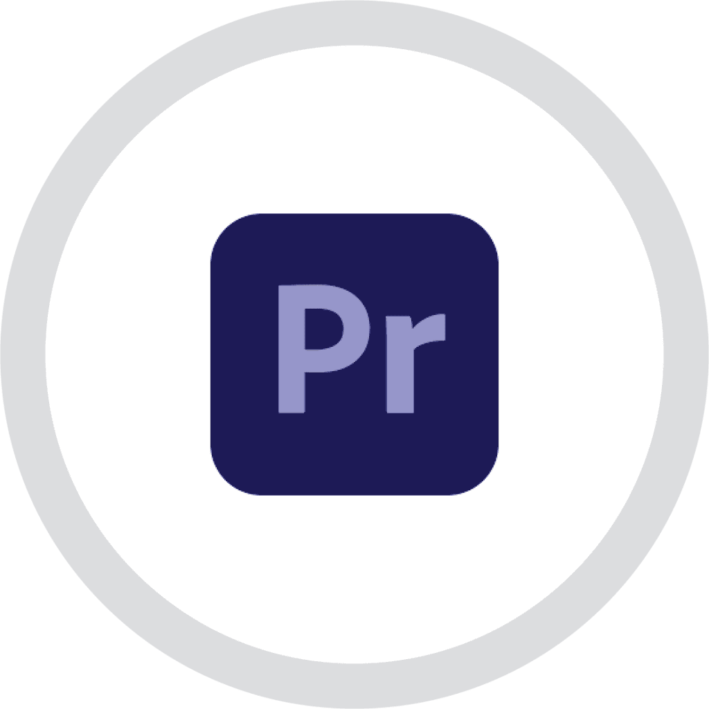 Icon of Adobe Premiere software logo on a white background.