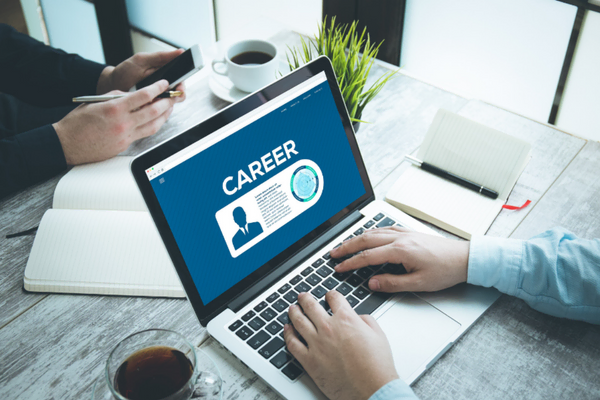 career services on laptop 