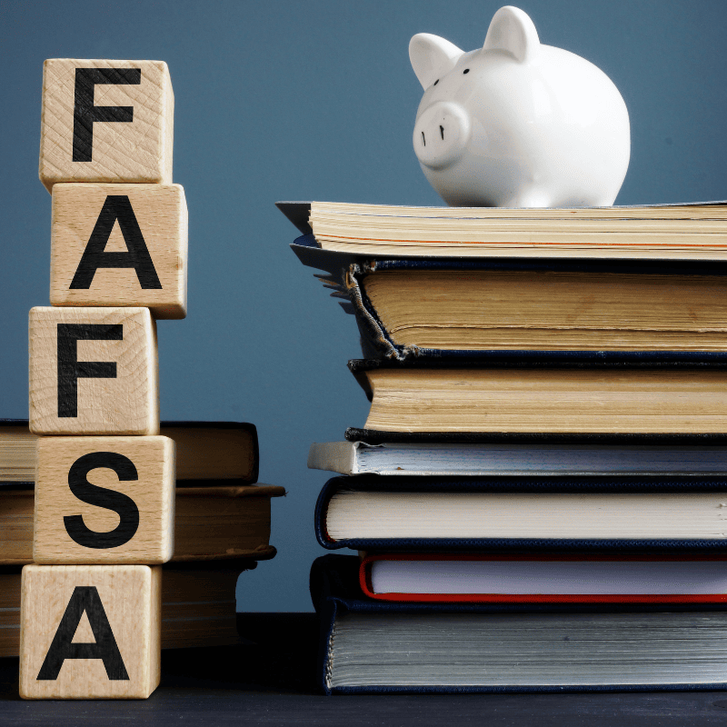 Tuition & Financial Aid 4 fafsa blocks on table