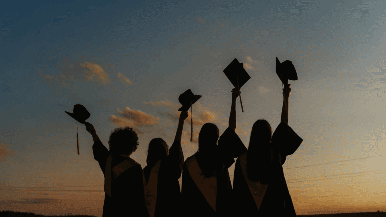 image of students in caps and gowns
